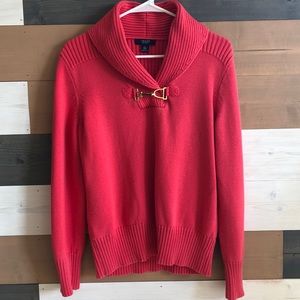 Cowl Neck Sweater, coral color